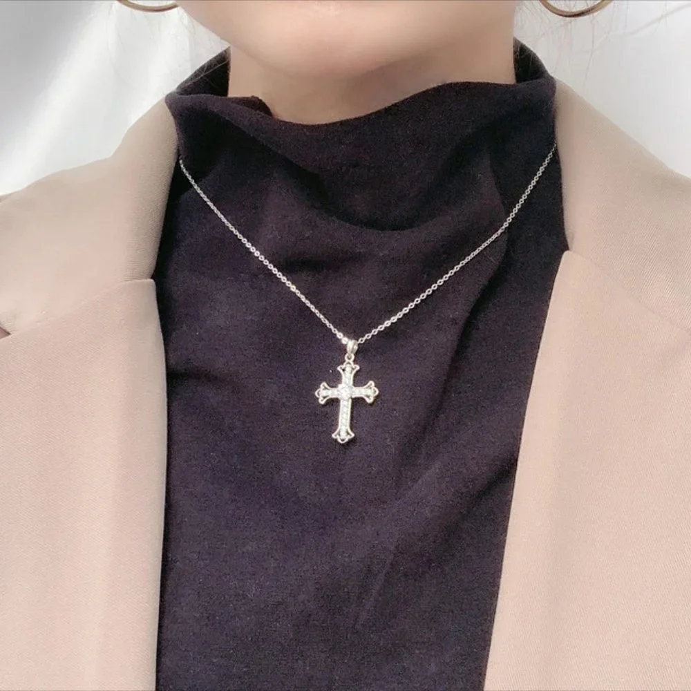 Certified 1ct. t.w. Moissanite Diamond Cross Pendant Necklace NEW